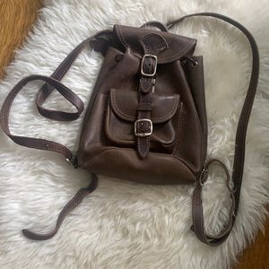 Roots Genuine Leather Mini Backpack